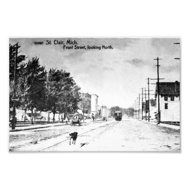 Vintage St. Clair Michigan Early 1900s Fototryck (Framsidan)