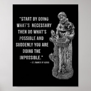 Vintage St. Francis of Isi Quote Catholic Tees Uni Poster