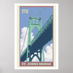 Vintage St Johns överbryggar reser affischen Poster