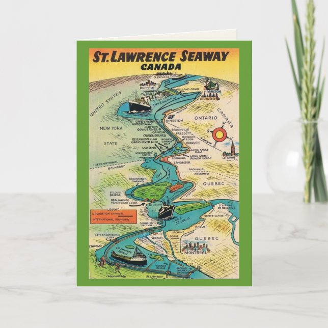 Vintage St Lawrence Seaway Kort (Framsida)