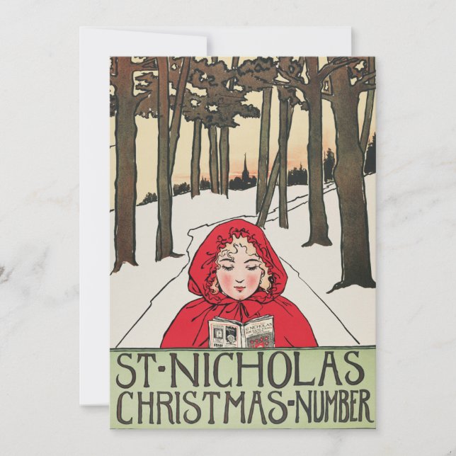 Vintage St. Nicholas Julnummer (1896) Julkort (Framsida)