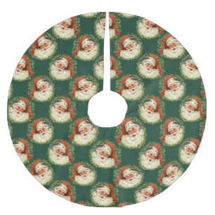 Vintage St. Nick Jultomten jul Helgdag Julgransmatta Borstad Polyester