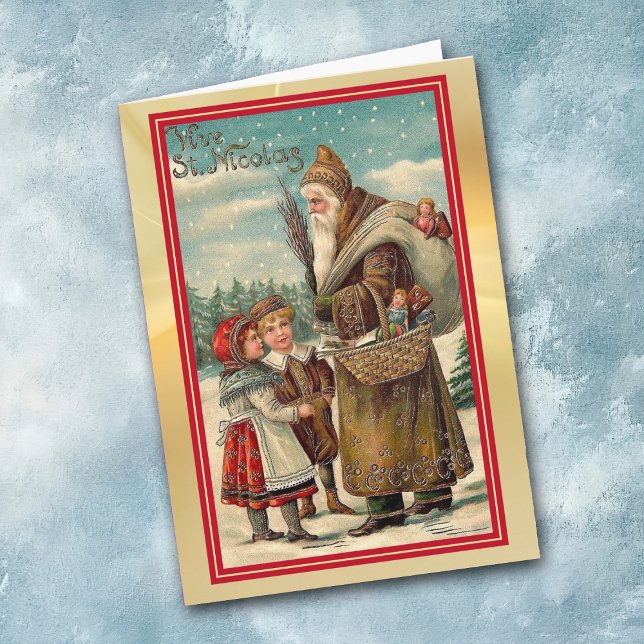 Vintage St Nicolas med Barn jul Kort (Skapare uppladdad)