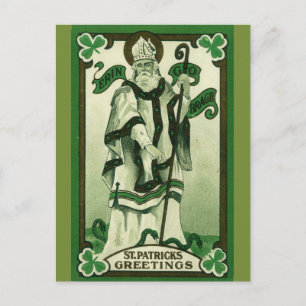 Vintage St Patrick Hälsning Vykort