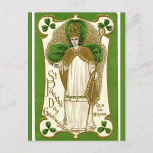 Vintage St Patrick med personal Vykort