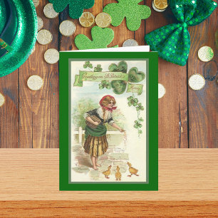 Vintage St. Patrick's Dam Matande Baby Chickens Kort