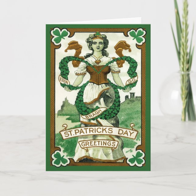 Vintage St. Patrick's Day Card Helgkort (Framsida)