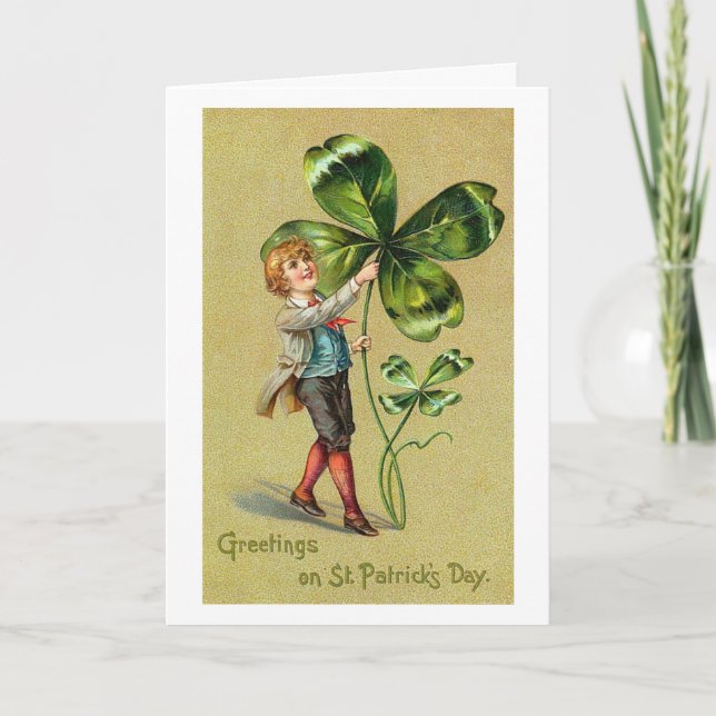 Vintage St. Patricks Day Card Kort (Framsida)