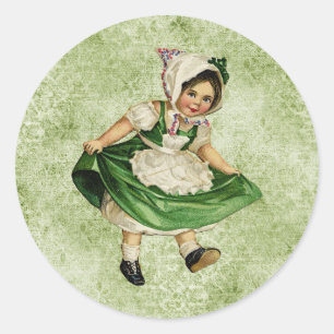 Vintage St patrick's day Classic Round-etikett Runt Klistermärke