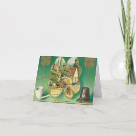 Vintage St. Patrick's Day Folded Helgdag Card Helgkort