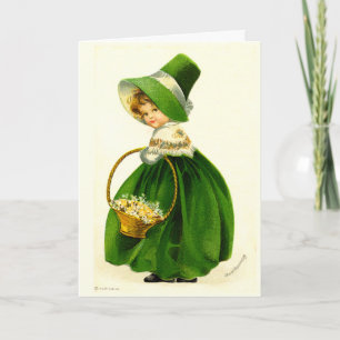 Vintage St. Patrick's Day Girl Card Kort