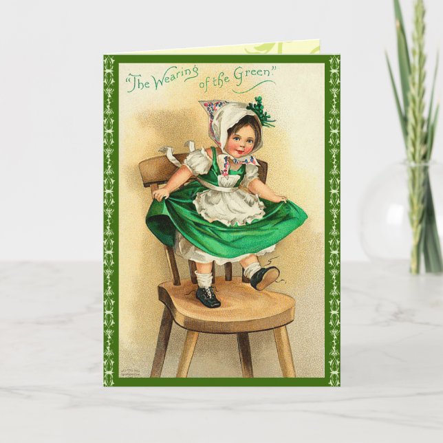 Vintage St. Patrick's Day Greeting Card Kort (Framsida)