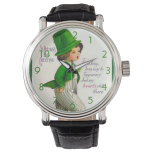 Vintage St. Patrick's Day Hälsning Armbandsur