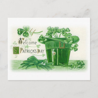 Vintage St. Patricks Day Hälsning Vykort