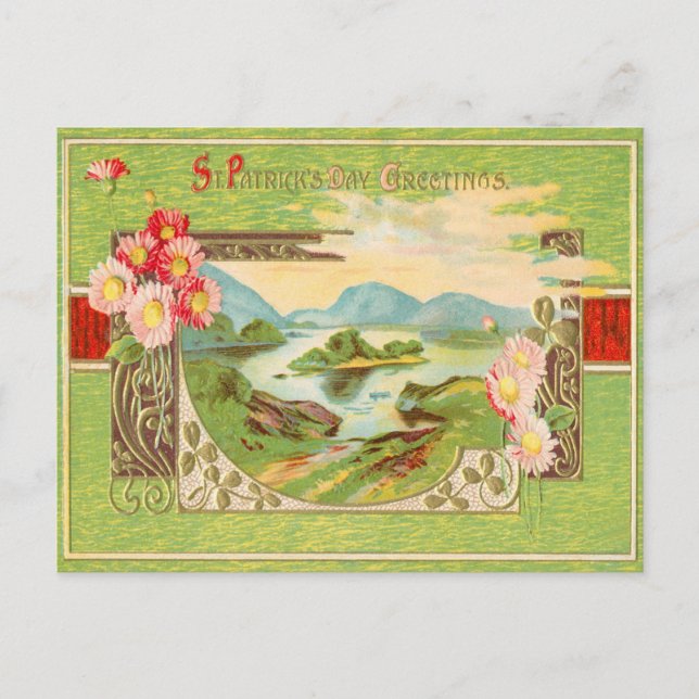 Vintage St. Patrick's Day Hälsning vykort (Framsida)