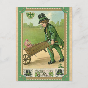 Vintage St patricks day Hälsning Vykort