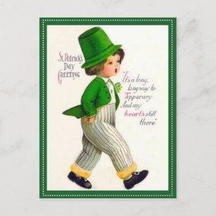 Vintage St. Patrick's Day-hälsning Vykort