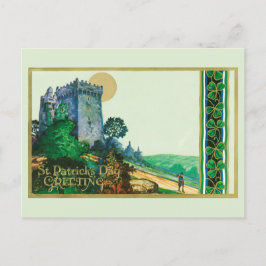 Vintage St. Patrick's Day Hälsning with Castle Vykort