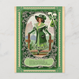 Vintage St patricks day Irish Dikt Vykort