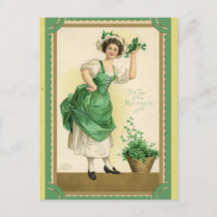 Vintage St patricks day Irish Top of the Morgon Vykort
