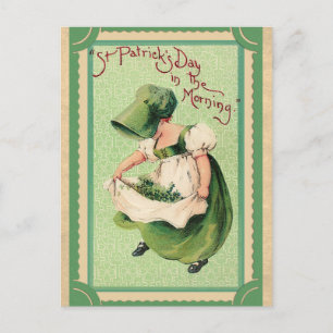 Vintage St patricks day Irish Top of the Morgon Vykort