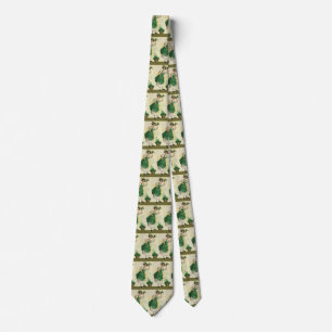 Vintage St. Patrick's Day Irländsk ungmö med klöve Slips