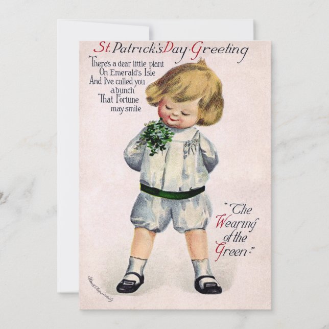 Vintage St. Patrick's Day Julkort (Framsida)