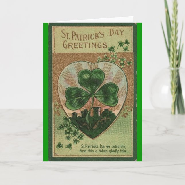 Vintage St patricks day Kort (Framsida)
