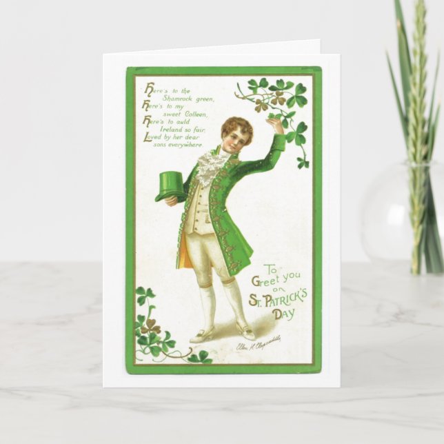 Vintage ST. Patricks Day Kort (Framsida)