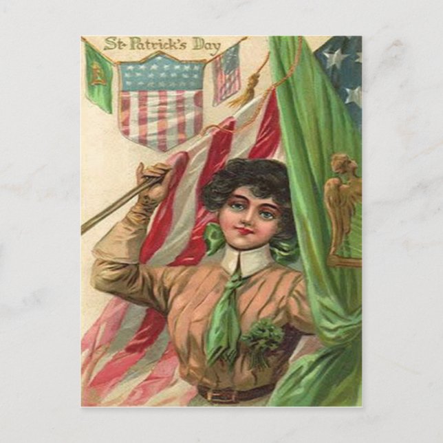 Vintage St Patrick's Day-kort Vykort (Framsida)