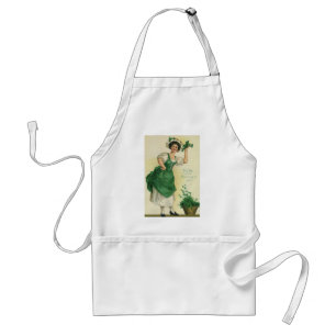 Vintage St. Patrick's Day Lass, Lucky Shamrocks Förkläde