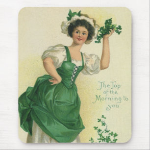 Vintage St. Patrick's Day Lass, Lucky Shamrocks Musmatta