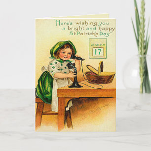 Vintage St. Patrick's Day Önskemål Greeting Card Helgkort