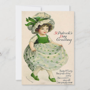 Vintage St Patrick's Day på svenska Julkort