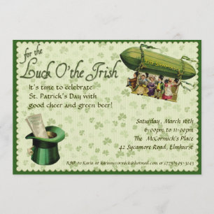 Vintage St. Patrick's Day Party bjudan Inbjudningar