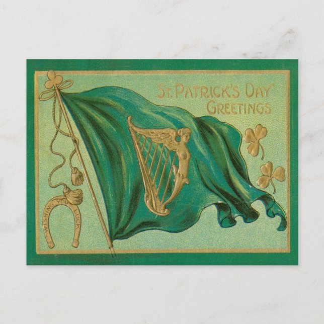 Vintage St. Patrick's Day Postcard Helg Vykort (Framsida)