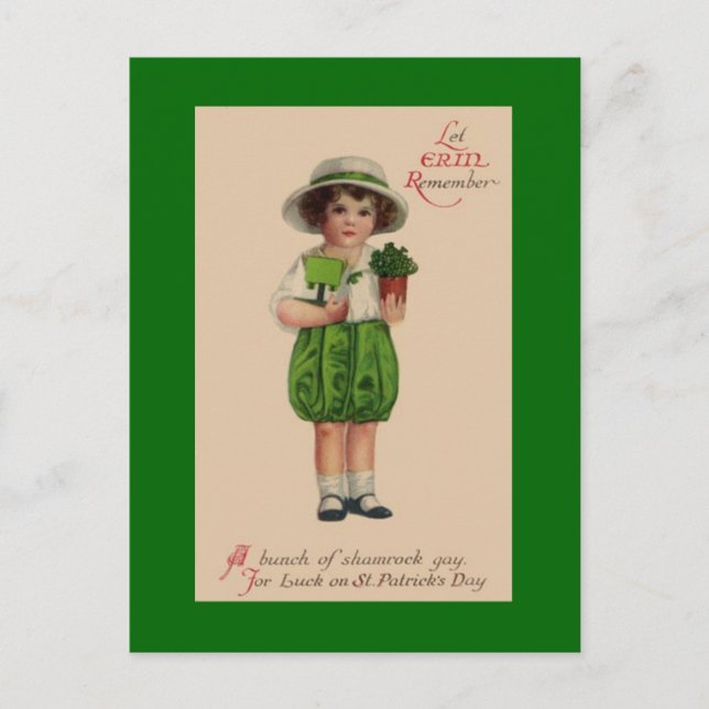 Vintage St. Patrick's Day Postcard Vykort (Framsida)