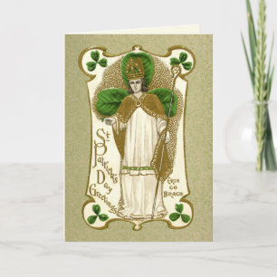 Vintage St. Patricks Day religiöst böneuttalande Kort