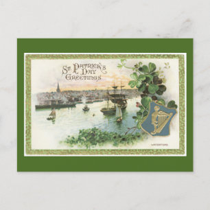 Vintage St. Patrick's Day River Scene Vykort