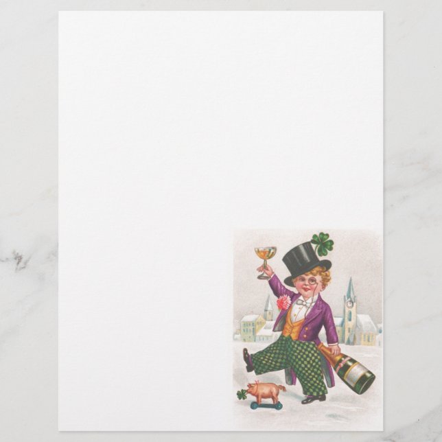 Vintage St patricks day Shamrock Champagne (Framsida)