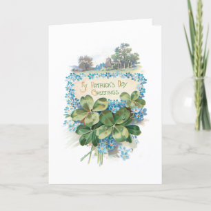 Vintage St. Patrick's Day Shamrocks Helgkort