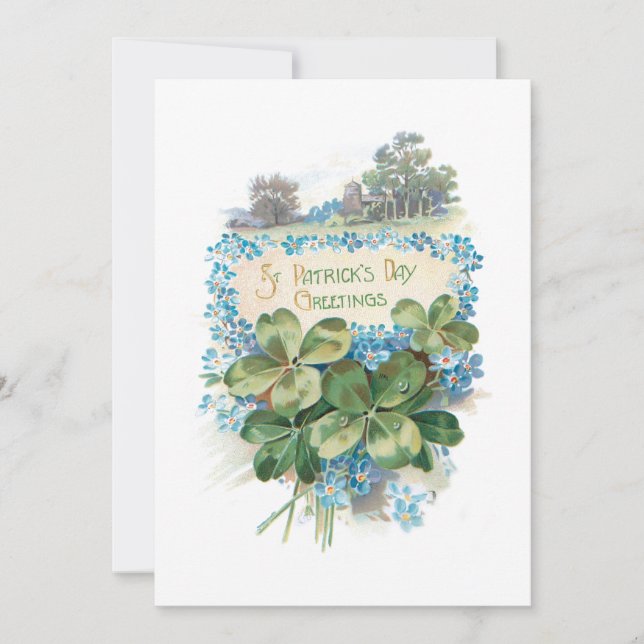 Vintage St. Patrick's Day Shamrocks Julkort (Framsida)