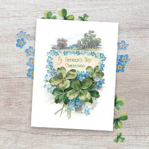 Vintage St. Patrick's Day Shamrocks Vykort
