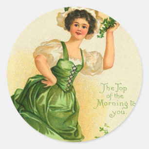 Vintage St. Patrick's Day Stickers Runt Klistermärke