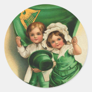 Vintage St. Patrick's Day Stickers Runt Klistermärke