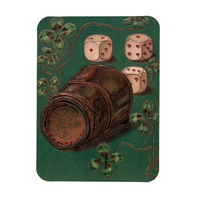 Vintage St. Patrick's Day, tur irländska tärningar Magnet (Vertikal)
