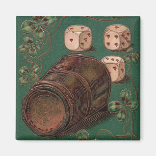 Vintage St. Patrick's Day, tur irländska tärningar Magnet