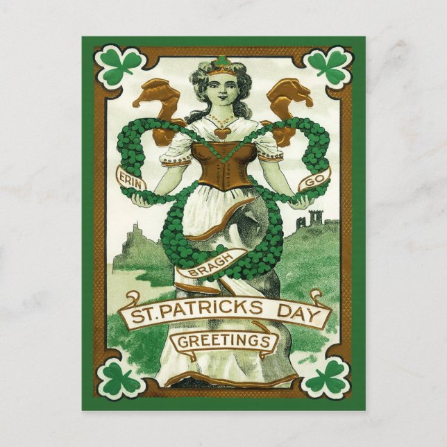 Vintage St. Patrick's Day Vykort (Framsida)
