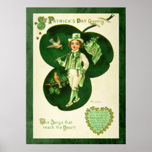 Vintage St Patrick's Hälsning Poster