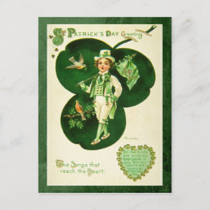 Vintage St Patrick's Hälsning Vykort